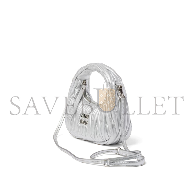 MIU MIU WANDER MATELASSÉ NAPPA LEATHER HOBO MINI BAG 5BP078 (17.5*14*5.5cm) MIU MIU WANDER MATELASSÉ NAPPA LEATHER HOBO MINI BAG 5BP078 (17.5*14*5.5cm)